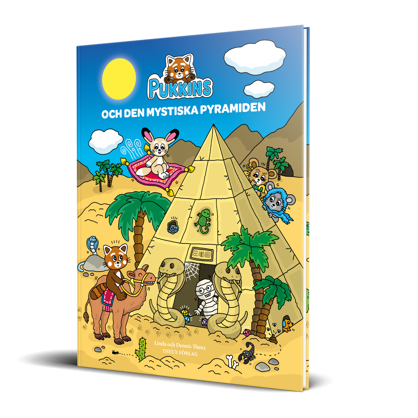 Pukkins och den mystiska pyramiden barnbok 3-6 år omslag