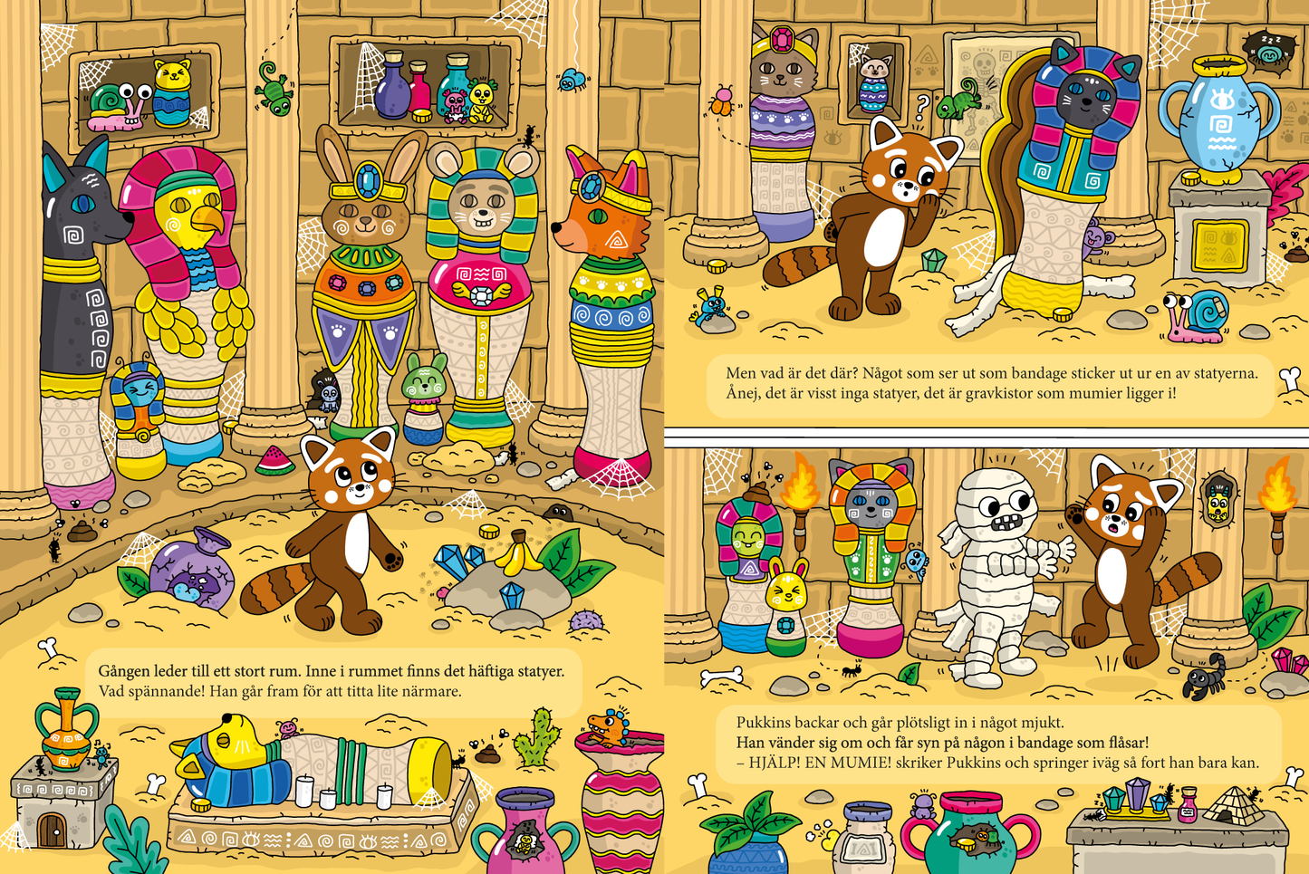 Pukkins och den mystiska pyramiden barnbok 3-6 år - Bild från boken 2