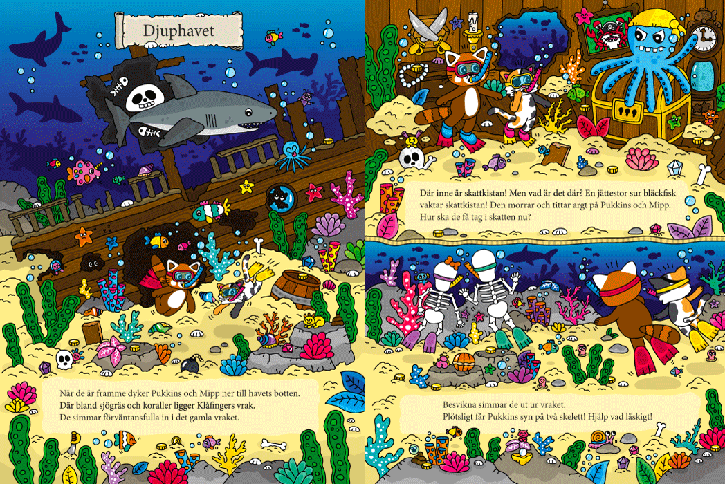Utdrag ur boken Pukkins och piraterna, Pukkins hittar skatten