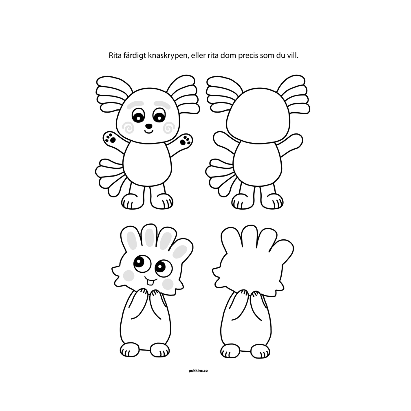 pyssel för barn att skriva ut - rita ett knaskryp - framsida ikon