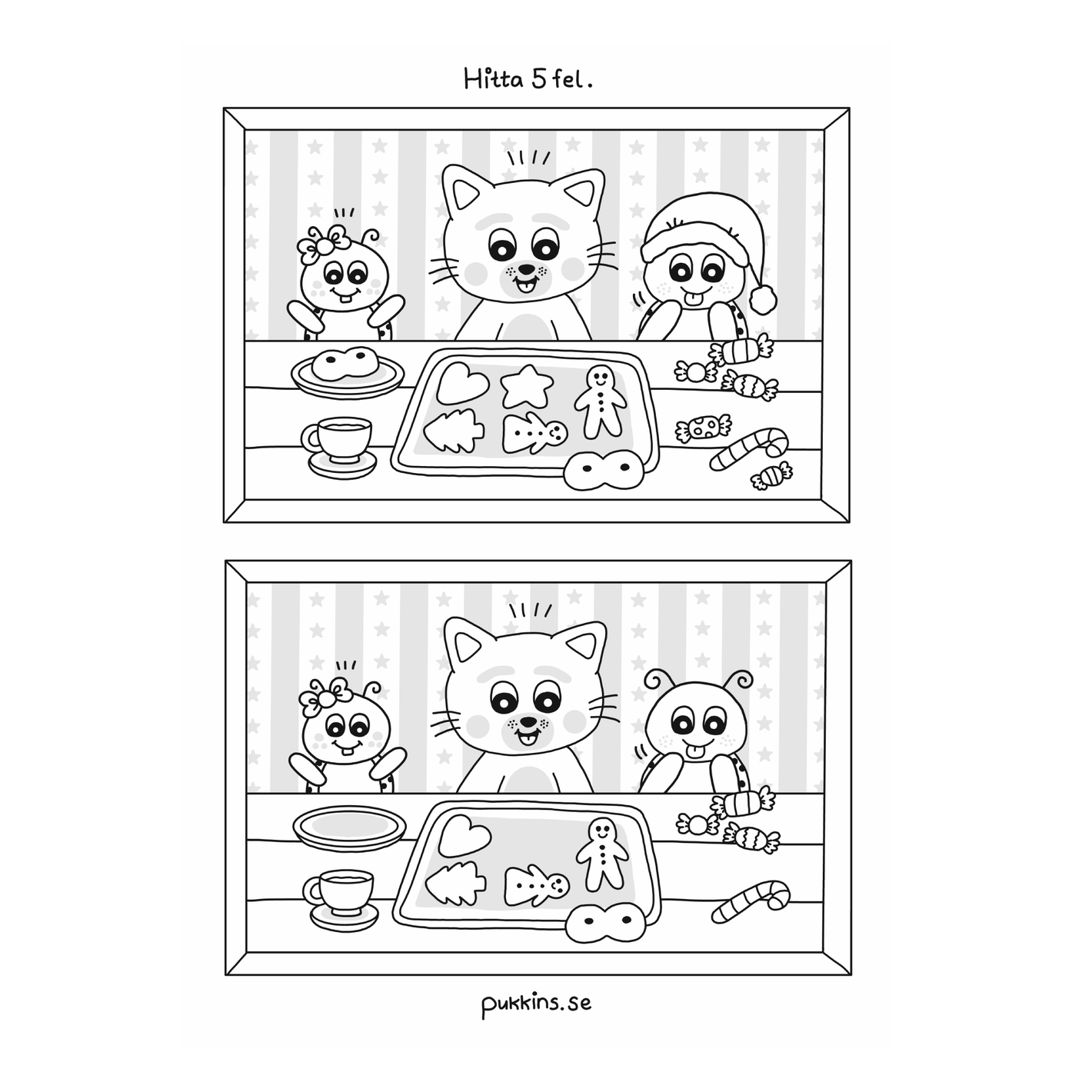 julpyssel för barn - hitta 5 fel framsida ikon