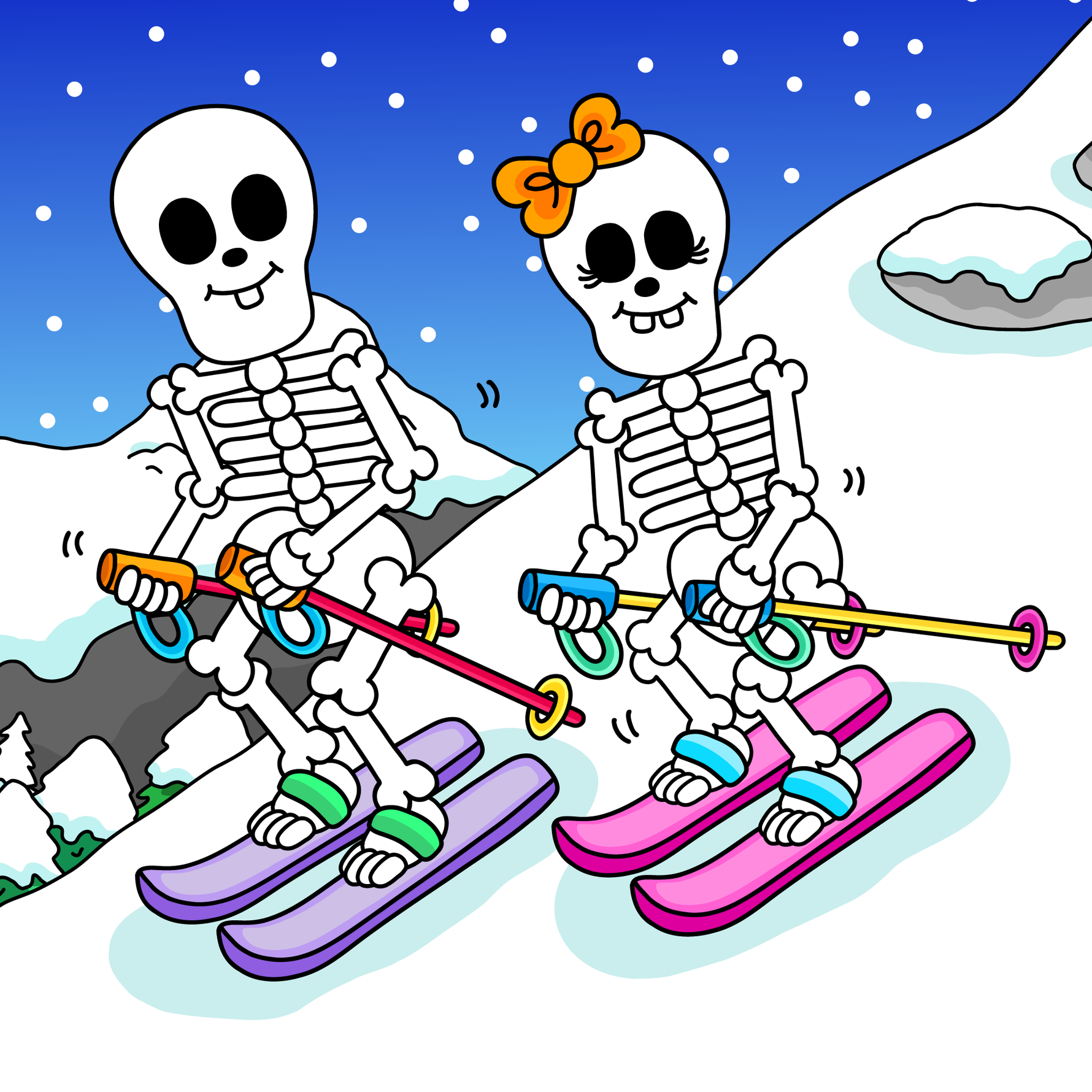 gratis pyssel och målarbilder jul och vinter-tema