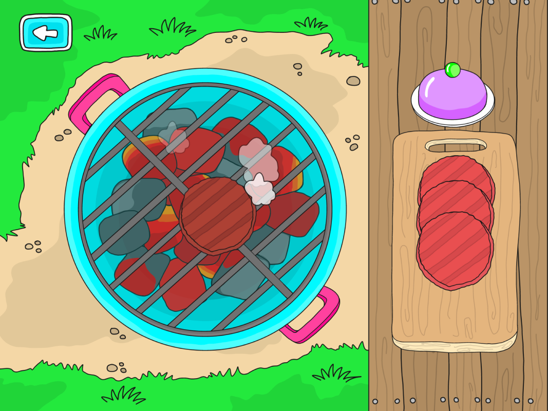 Grilla i appen Pukkins Camping en rolig app för barn