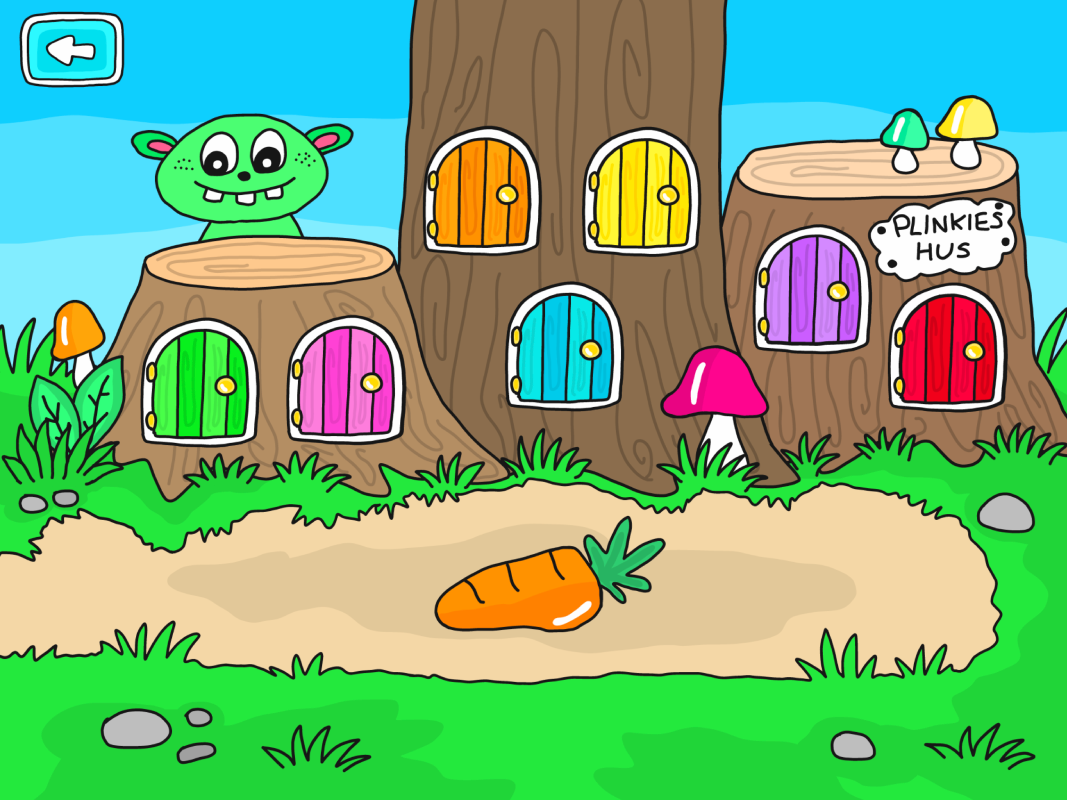 Sortera saker i appen Pukkins Camping en app för barn