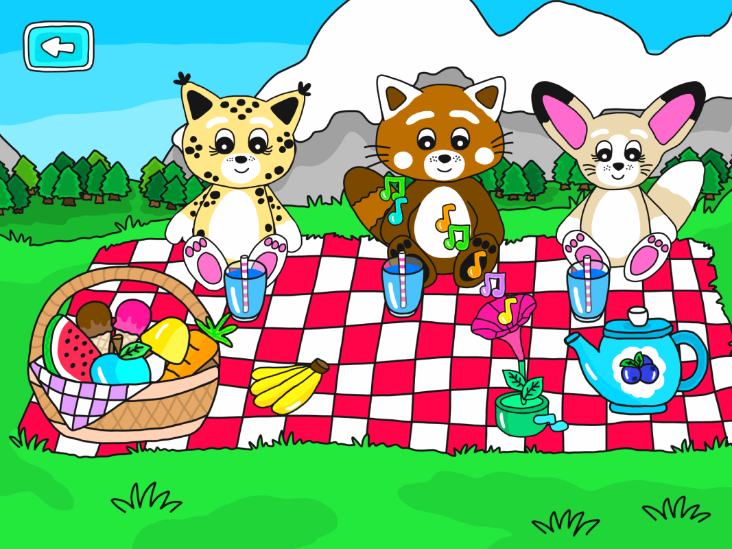 Picknick med Pukkins i mobilappen Pukkins Camping en app för barn