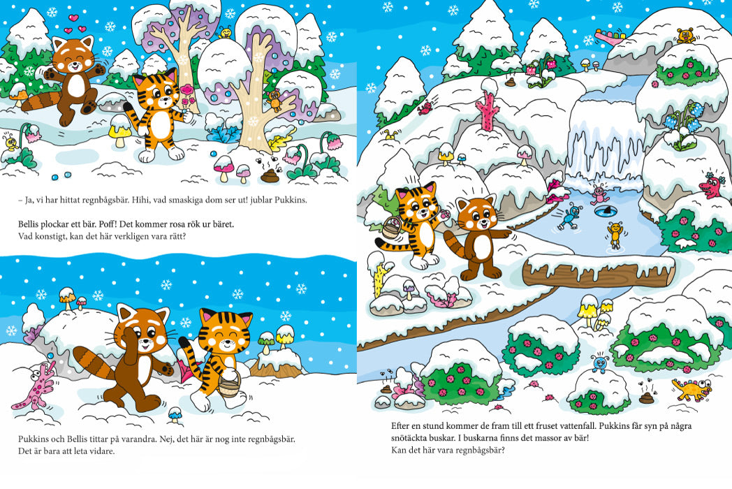 Utdrag ur boken Pukkins och jakten på regnbågsbären, Pukkins och Bellis letar efter bär