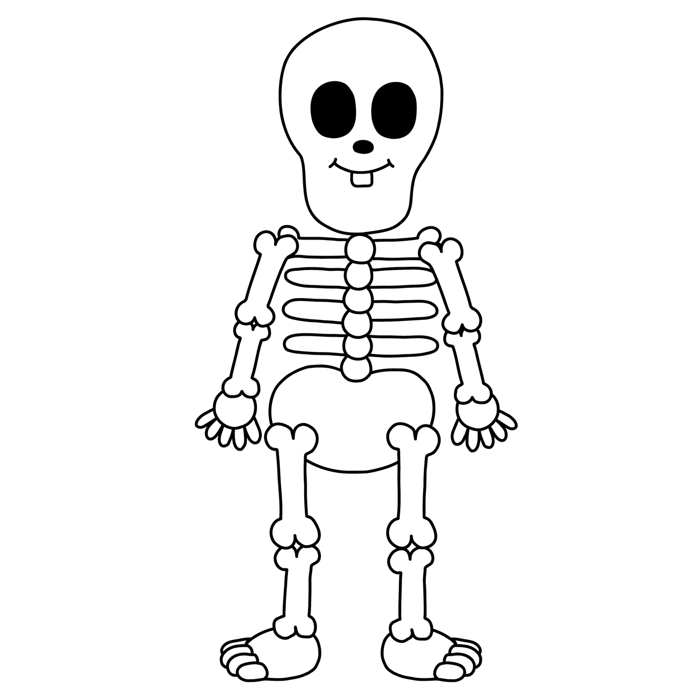 gratis färgläggningsbild skelett  