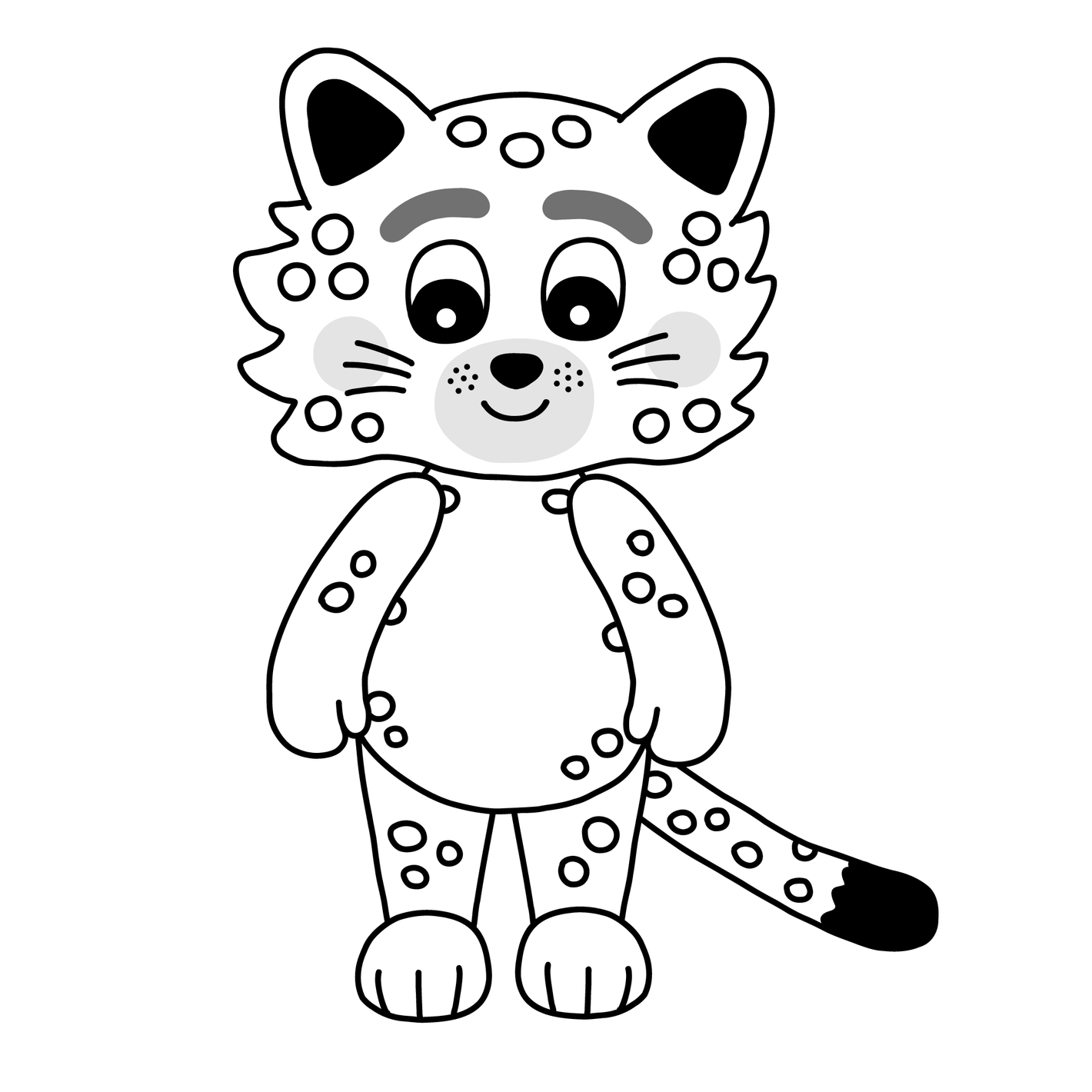 gratis färgläggningsbild snöleopard