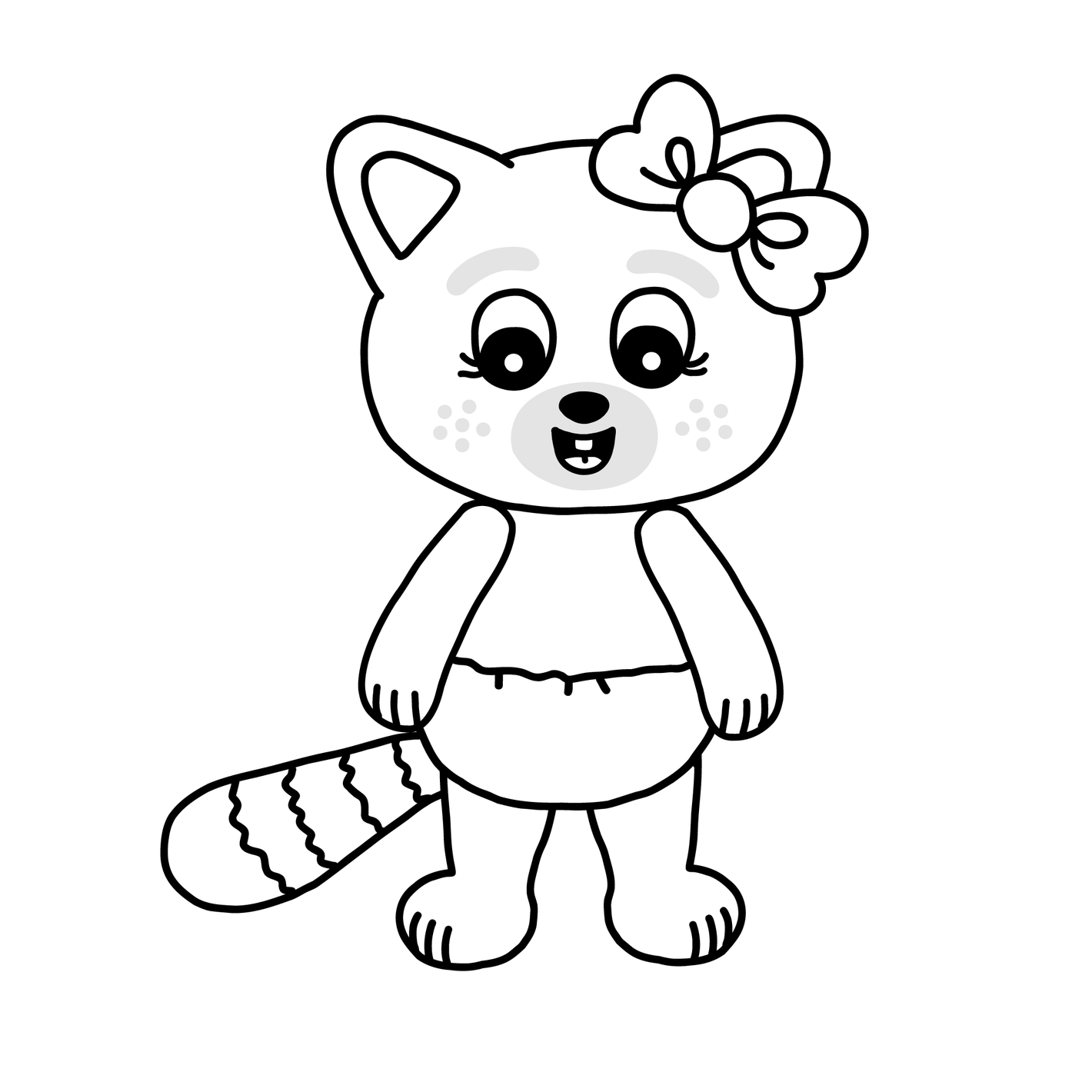 gratis färgläggningsbild röd panda