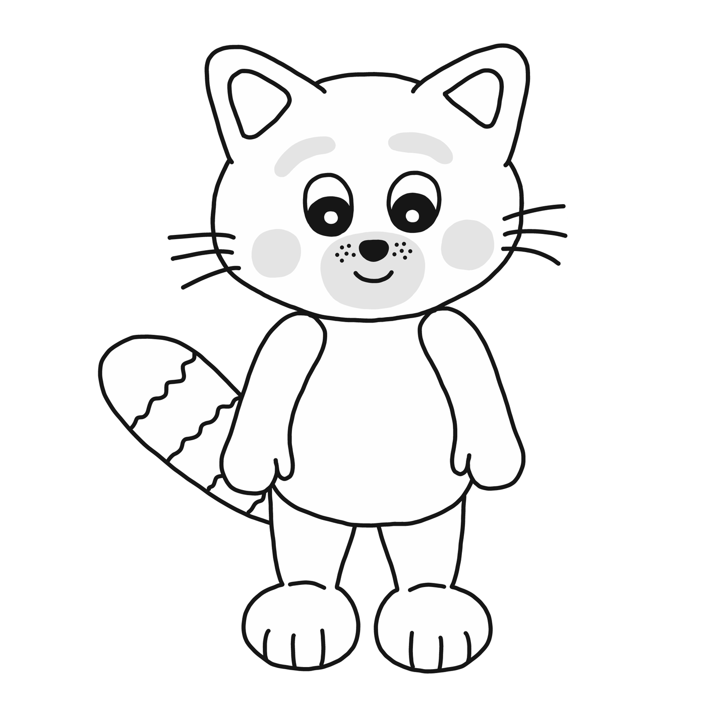 gratis färgläggningsbild röd panda