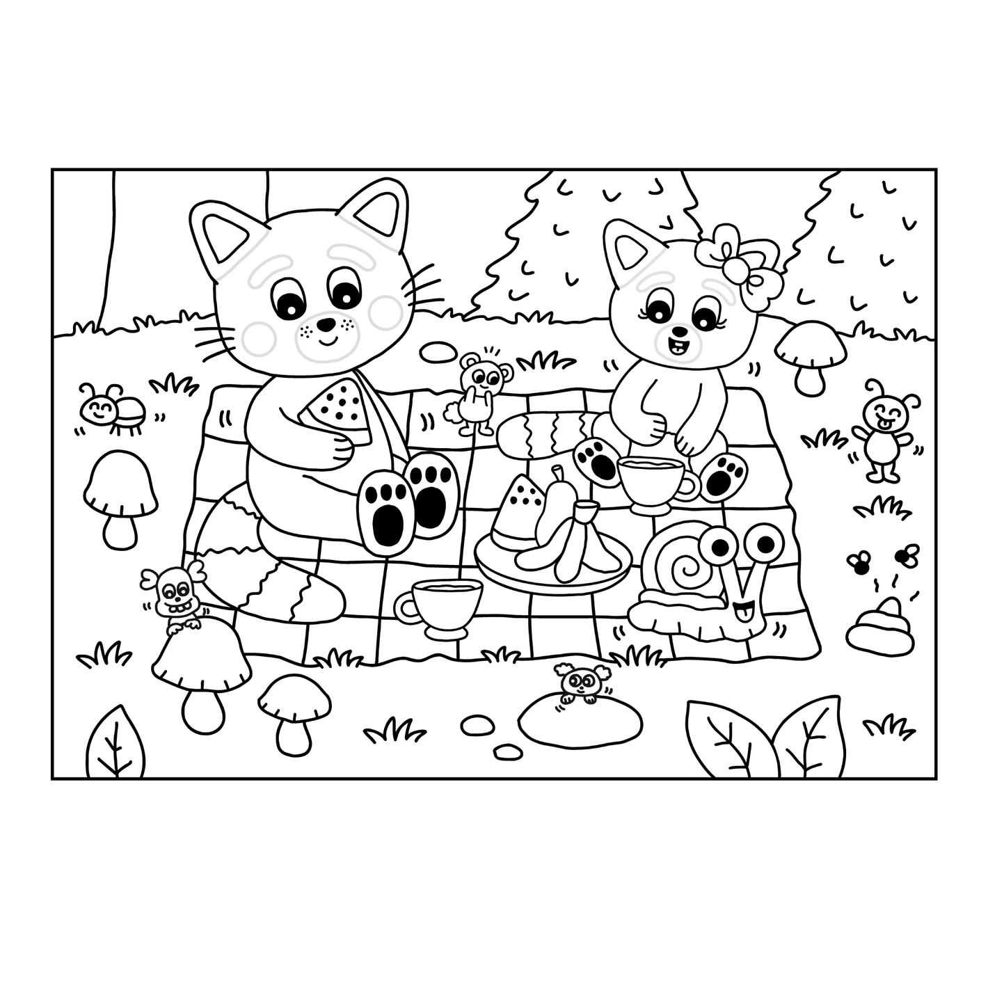 färgläggningsbilder till barn  picknick